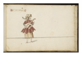 Album ; Ballet des Fées des Forêts de Saint Germain ; "Récit de la musique"; femme jouant du luth Reproduction procédé giclée par Daniel Rabel