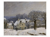 Place du Chenil à Marly, effet de neige Giclee Print by Alfred Sisley