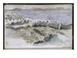 Album d'Afrique du Nord et d'Espagne : vue de Tanger reproduction procédé giclée par Eugene Delacroix