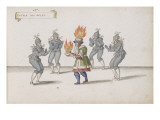 Album ; Ballet de la Douairière de Billebahaut ; "Entrée des Gelés" ; cinq figures Reproduction procédé giclée par Daniel Rabel