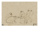 Une femme prnte une corbeille n porc Giclee Print by Jean-François Millet
