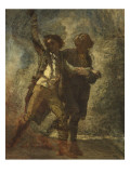 Un père et son fils ou Engagé volontaire et son père Reproduction procédé giclée par Thomas Couture