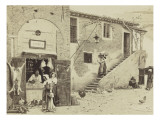"A Butcher of Trastevere, Rome, Painting Edmond Lebel Giclee Print by Charles Paris entre Michelez
