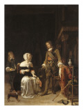 Un Militaire rendant visite à une jeune femme Lámina giclée por Gabriel Metsu