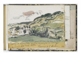 Album factice :Paysage de campagne avec un château reproduction procédé giclée par Johan Barthold Jongkind