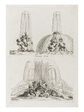 " Recueil de divers dessins de Fontaines et de Frises maritimes Reproduction procédé giclée par Jean Audran