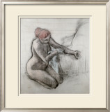 Nude Woman Wiping Herself after the Bath Framed Giclee Print by Edgar Degas