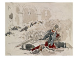 Une barricade après le combat Giclée-Druck von Daniel Urrabieta Vierge