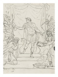 Constantin ordonnant de brûler les édits contre les chrétiens reproduction procédé giclée par Jacques-Louis David