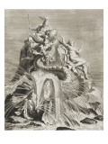 " Recueil de divers dessins de Fontaines et de Frises maritimes Reproduction procédé giclée par Jean Audran
