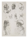 9 têtes Lámina giclée por Leonardo da Vinci 9 têtes Lámina giclée por Leonardo da Vinci