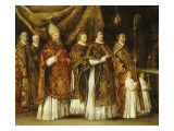 La messe pontificale ou Un evêque montant à l'autel ou la procession Reproduction procédé giclée par Louis Le Nain