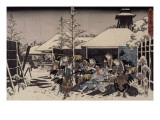 Acte XI, attaque nocturne, 3 : l'accomplissement reproduction procédé giclée par Ando Hiroshige