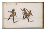 Album ; Ballet du Chasteau de Bicêtre () ; " Entrée des Diables"; trois figures Reproduction procédé giclée par Daniel Rabel