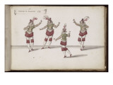 Album ; Ballet de la Douairière de Billebahaut ; "Danseuses de sarabande" ; quatre figures Reproduction procédé giclée par Daniel Rabel