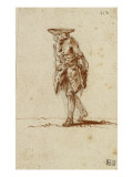 Album Dummy: Old Man Wearing a Cocked Hat, Marching Giclee Print by Augustin De Saint-aubin