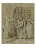 Convulsionnaires et miraculés de Saint-Médard : la dame Stapart, guérison Giclee Print by Jean Restout