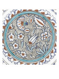 Plat à décor de fleurs et médaillon reproduction procédé giclée
