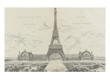 Projet pour l'Exposition Universelle de 1889 Reproduction procédé giclée par Alexandre-Gustave Eiffel