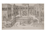 David apercevant Bethsabée dans son bain Giclee-trykk av Hans Sebald Beham