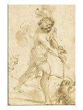 David coupant la tête de Goliath reproduction procédé giclée par Guerchin Le
