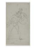 Guerrier courant reproduction procédé giclée par Jacques-Louis David
