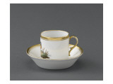 Tasse et soucoupe à café : décor d'oiseaux Reproduction procédé giclée