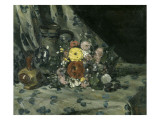 Bouquet au dahlia jaune Reproduction procédé giclée par Paul Cézanne