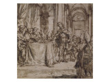 Entrée de l'empereur Constantin à une séance du premier Concile de Nicée Giclée-Druck von Juan de Valdes Leal