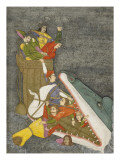 European-Inspired Scene: Sea Monster Attacking a Ship reproduction procédé giclée