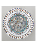 Plat à décor de fleurs et médaillon reproduction procédé giclée