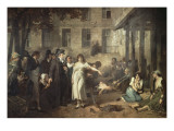 Le docteur P. Pinel faisant tomber les chaînes des aliénés reproduction procédé giclée par Tony Robert-fleury