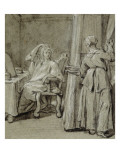 Convulsionnaires et miraculés de Saint-Médard : la demoiselle Coirin, maladie Giclee Print by Jean Restout