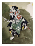 Copie d'après un album japonais : acteur de Kabuki Lámina giclée por Gustave Moreau