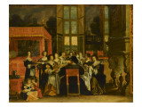 Conversation de dames en l'absence de leurs maris : le dîner Giclee-trykk av Abraham Bosse Conversation de dames en l'absence de leurs maris : le dîner Giclee-trykk av Abraham Bosse