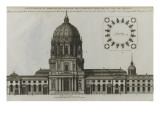 Elévation du portail de l’église et des bâtiments du monastère du Val-de-Grâce à Paris Reproduction procédé giclée par Jacques-François Blondel