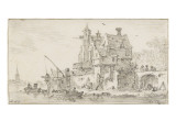 Construction de vieilles maisons reproduction procédé giclée par Jan Van Goyen