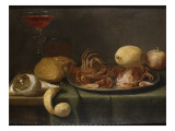 Crabes, crevettes et citrons Giclée-Druck von Jacob Fopsen Van Es