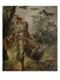 Don Quixote and the Birds to the Cave of Montesinos Giclee Print by Charles Joseph Natoire