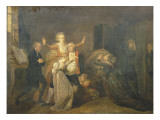 Les adieux de Louis XVI à sa famille au Temple le 20 janvier 1793 Giclee-trykk av Charles Benazech