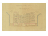 Etablissement de la Belle Jardinière (ancien magasin) : coupe sur la rue de la Cité Giclee-trykk av Jacques Blanchard