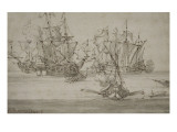 Episode d'un combat naval Lámina giclée por Ludolf Backhuysen