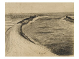Digue arrondie avançant dans la mer Reproduction procédé giclée par Georges Lemmen