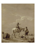 Paysan demandant sa route Reproduction procédé giclée par Eugène Verboeckhoven