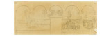 Projet de décoration avec porte centrale et cinq arcatures : figures Giclee Print by Pierre Puvis de Chavannes