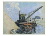 Grue sur la Seine reproduction procédé giclée par Armand Guillaumin
