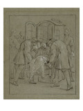 Convulsionnaires et miraculés de Saint-Médard : la demoiselle Hardoin, maladie reproduction procédé giclée par Jean Restout