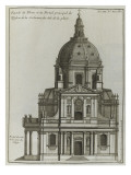 Elévation du portail et du dôme de l’église de la Sorbonne à Paris ; côté de la place Giclee-trykk av Jacques-François Blondel Elévation du portail et du dôme de l’église de la Sorbonne à Paris ; côté de la place Giclee-trykk av Jacques-François Blondel