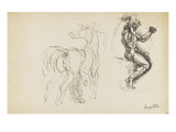 Etudes : cheval et cavalier armé d'un sabre Giclee Print by Louis Anquetin