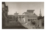 Description de l'Egypte : vue intérieure de la maison d'Osman Bey reproduction procédé giclée